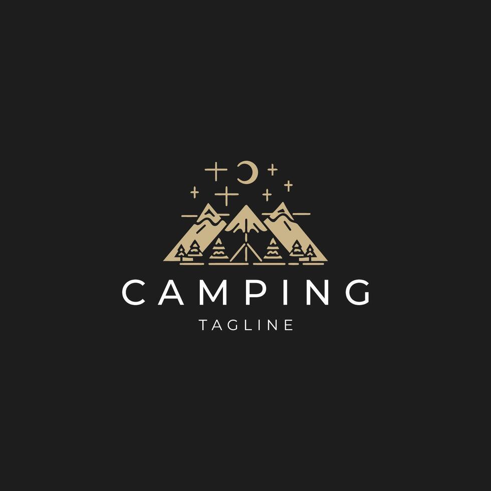 ai généré camping logo vecteur icône conception modèle