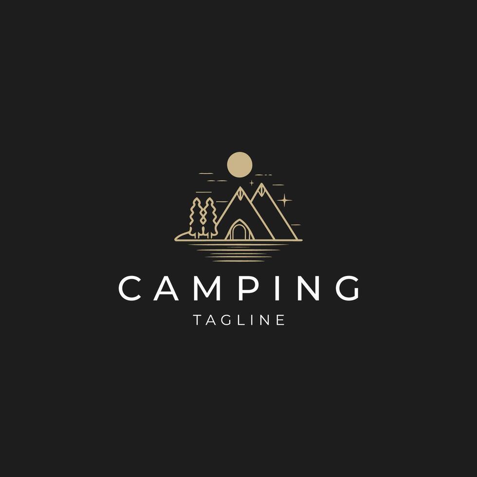 ai généré camping logo vecteur icône conception modèle