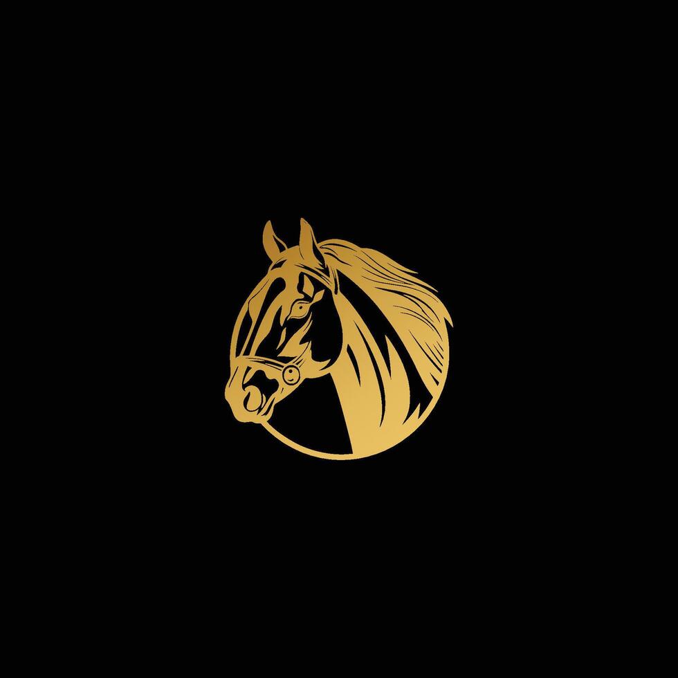 ai généré silhouette de une les chevaux diriger, logo conception modèle, vecteur isolé