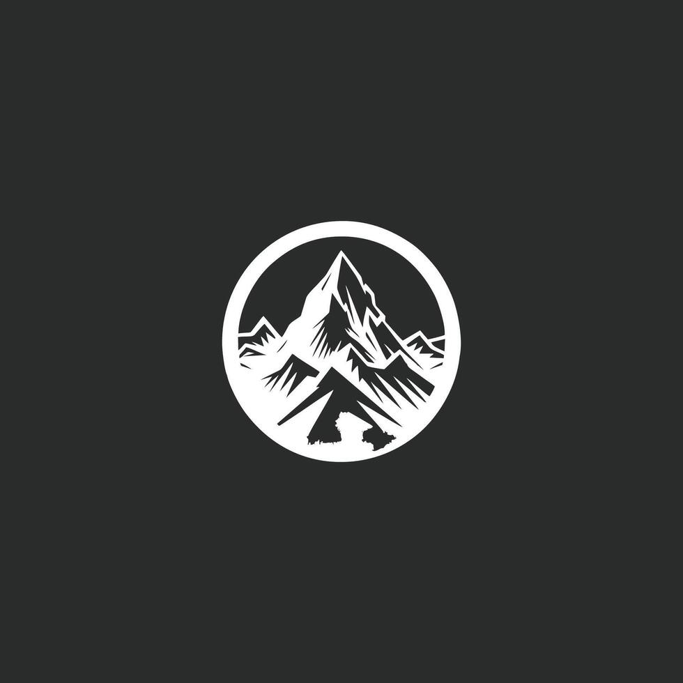 ai généré logo modèle Montagne de pointe aventure Roche Montagne de pointe logo vecteur art illustration
