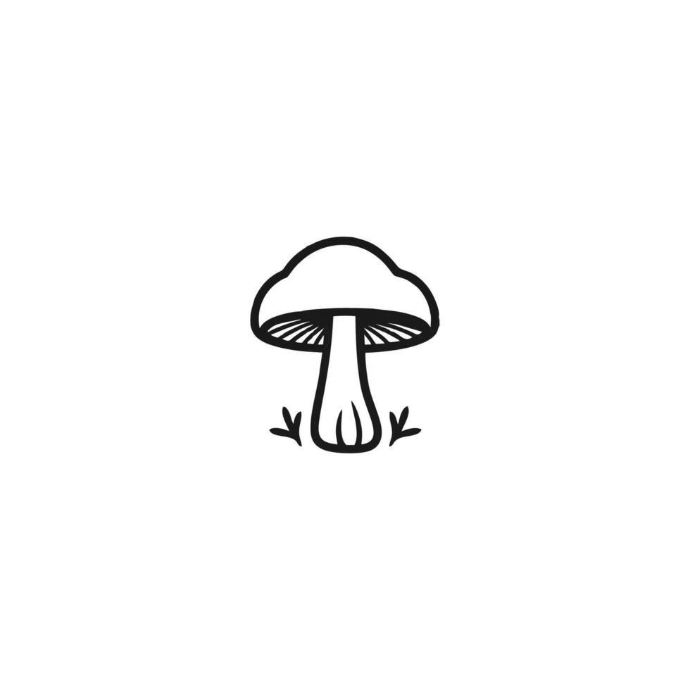 ai généré huître champignon logo conception, nourriture consommation champignon silhouette vecteur illustration
