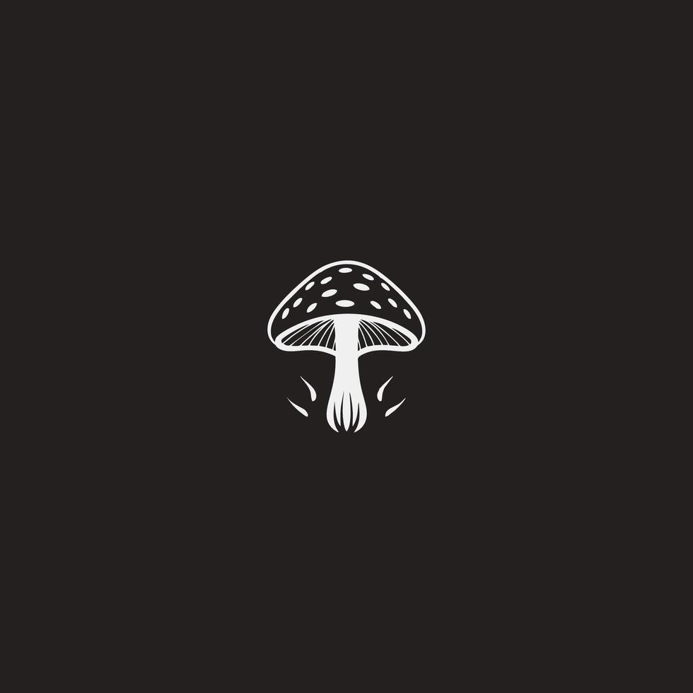 ai généré huître champignon logo conception, nourriture consommation champignon silhouette vecteur illustration