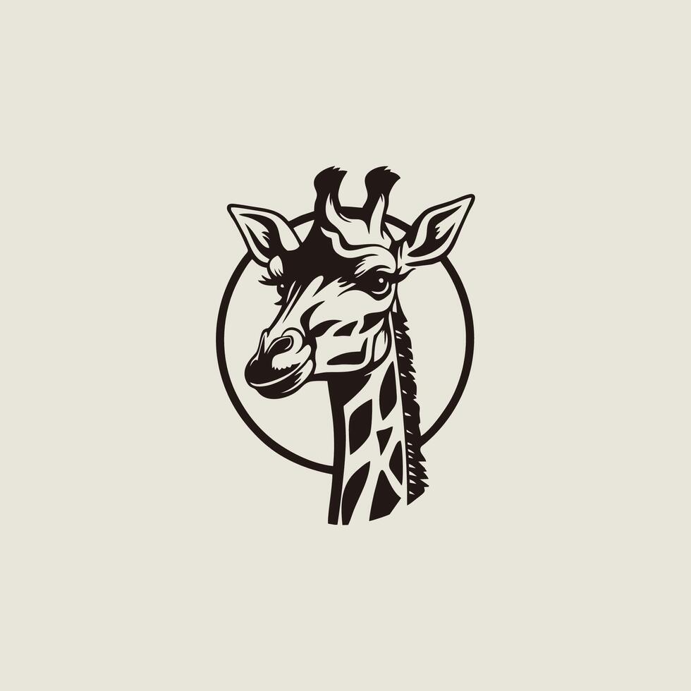 ai généré coloré girafe tête et cou logo.isolé concept vecteur animal avec girafe animal visage dans Facile style.