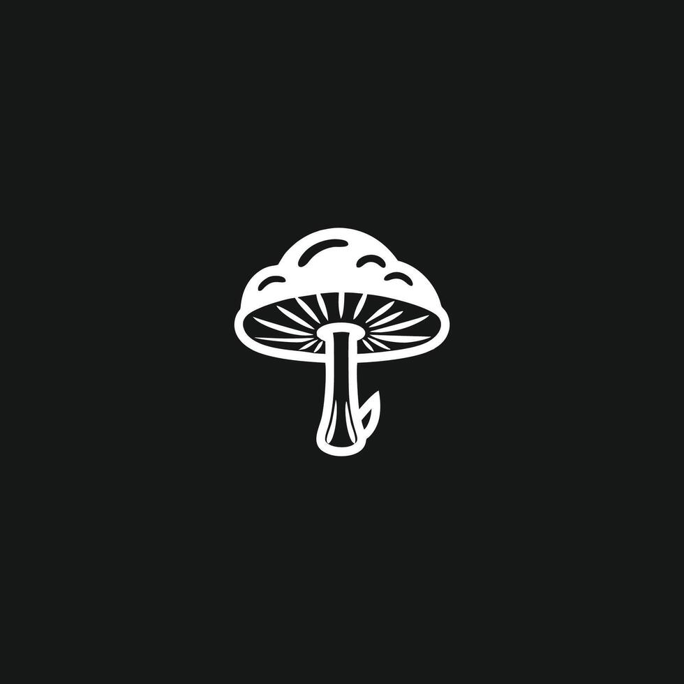 ai généré huître champignon logo conception, nourriture consommation champignon silhouette vecteur illustration