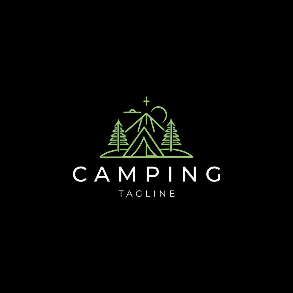 ai généré camping logo vecteur icône conception modèle