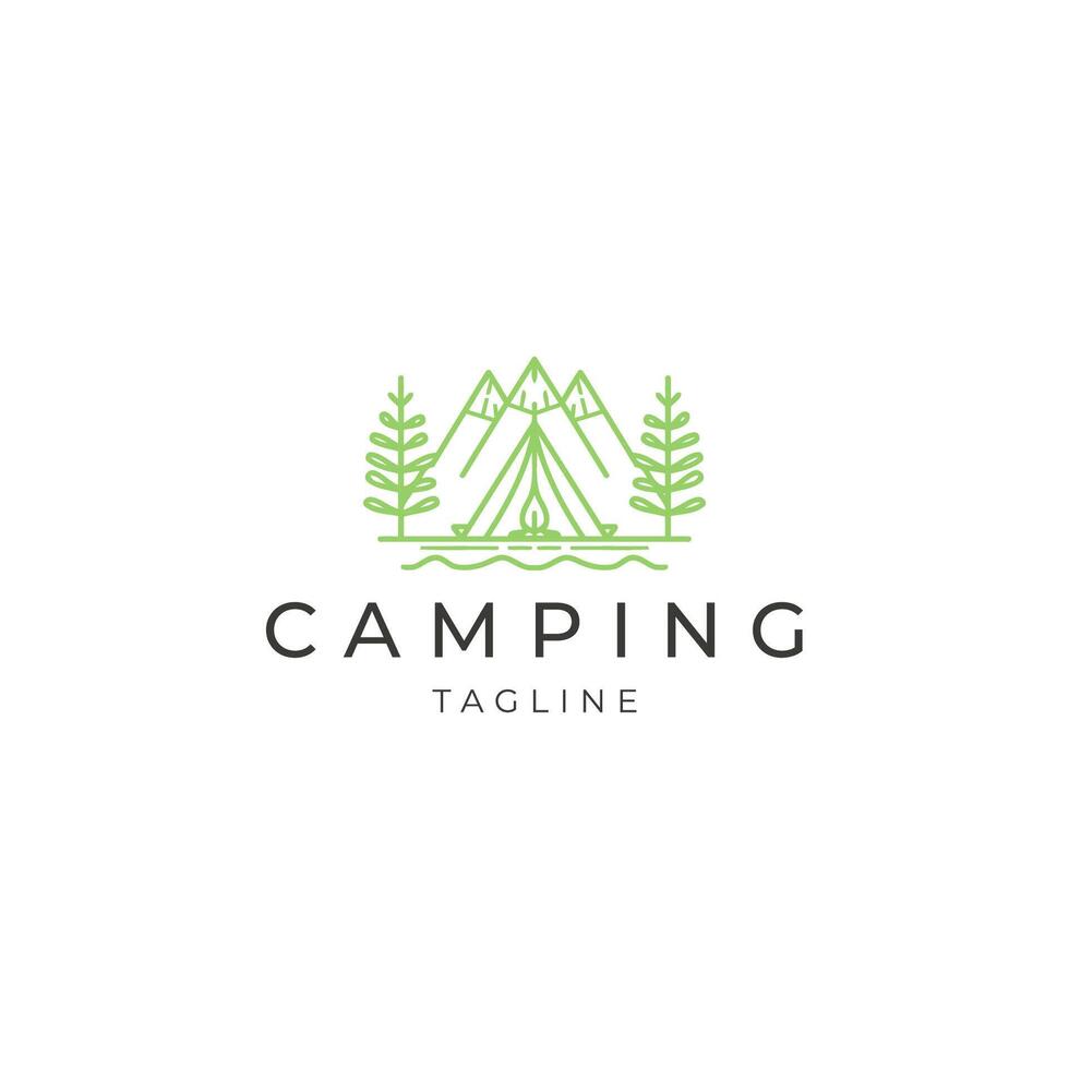 ai généré camping logo vecteur icône conception modèle