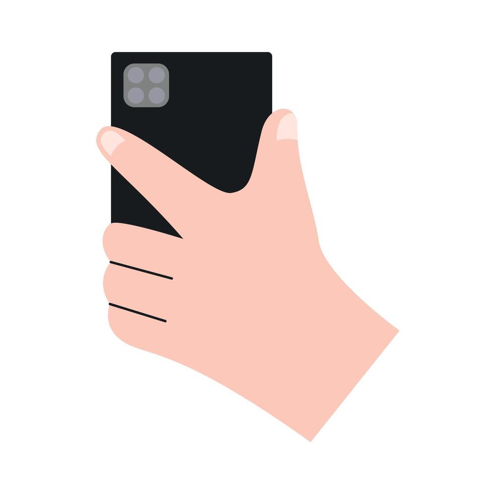 main en portant téléphone intelligent horizontalement et verticalement, avec Vide écran affiché vecteur