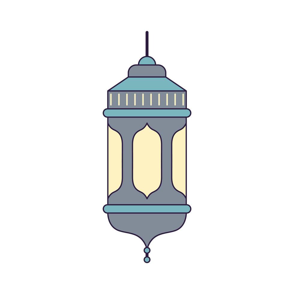 islamique lanterne décoratif éclairage plat conception vecteur