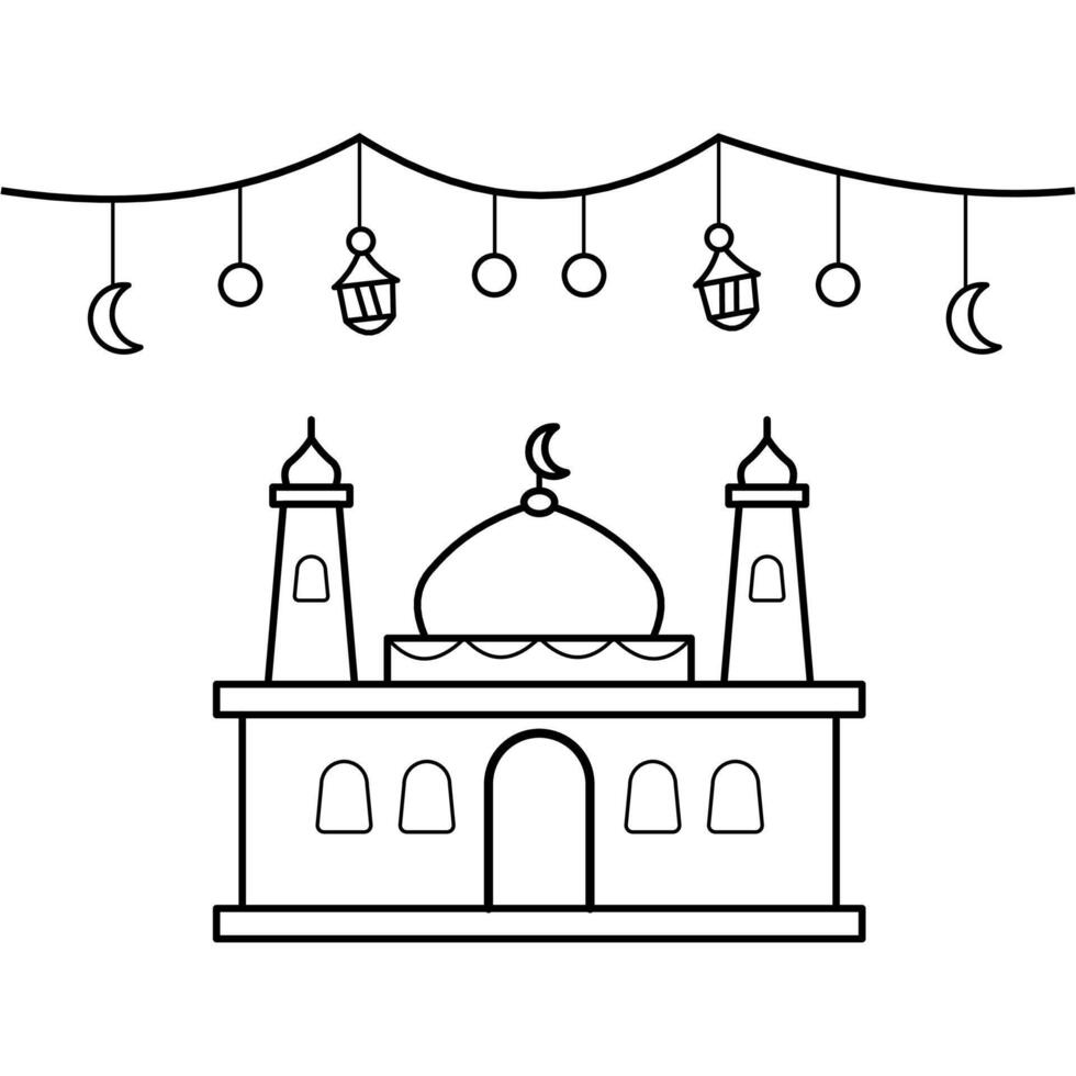 islamique mosquée vecteur conception illustration, masjid vecteur