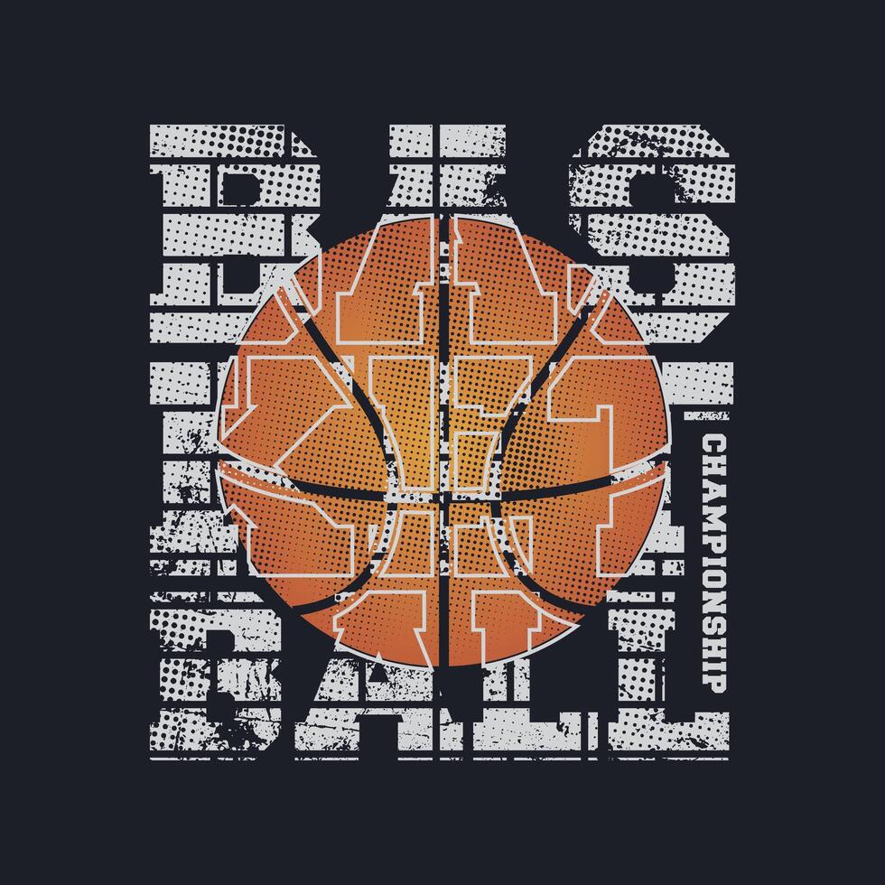 vecteur illustration sur le thème de basket-ball. T-shirt graphique, affiche, bannière, prospectus, impression et carte postale