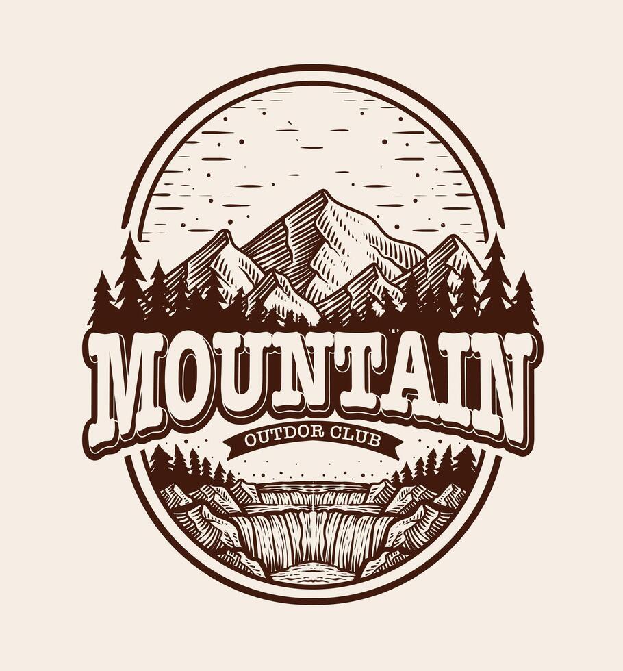 vecteur de Montagne logo, Extérieur aventure, emblème conception, ancien logo