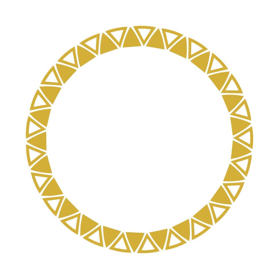 d'or Triangle tribal style ornemental rond Cadre frontière vecteur