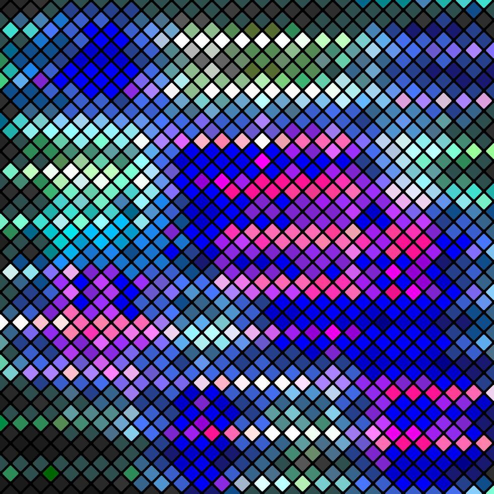 abstrait disco mosaïque Contexte avec brillant néon carrés vecteur