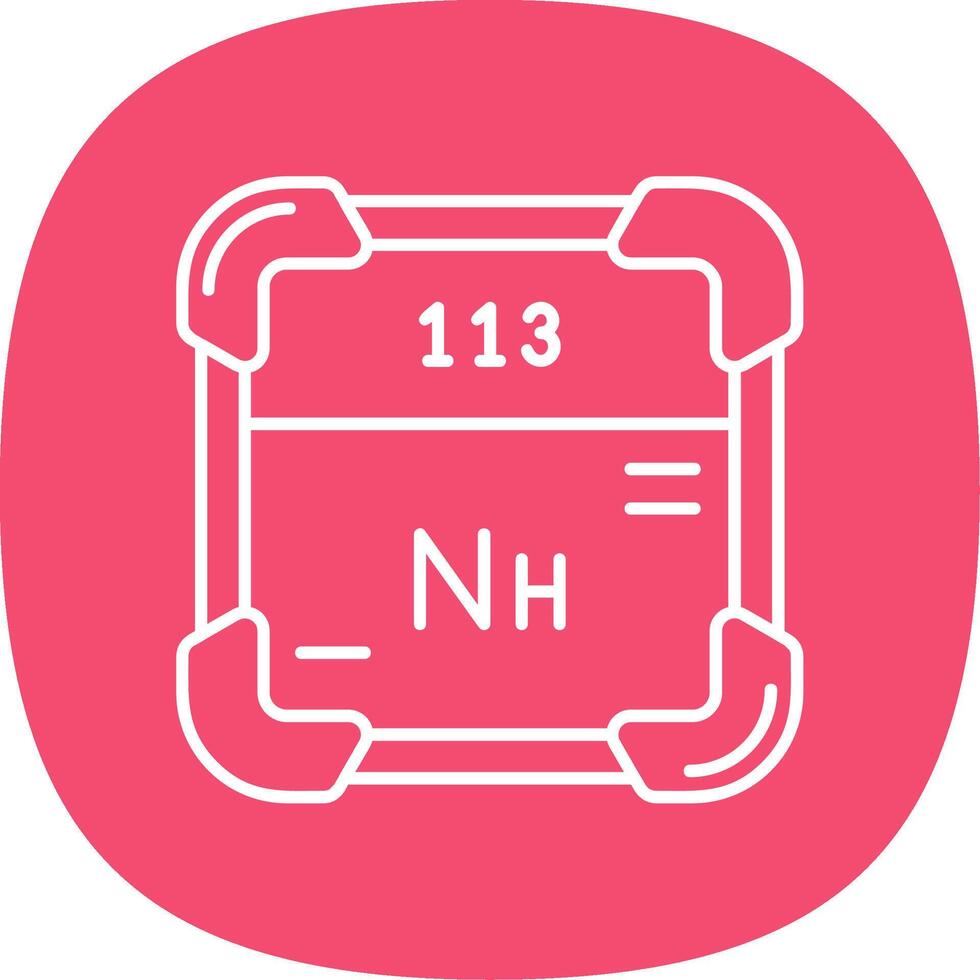 nihonium ligne courbe icône vecteur