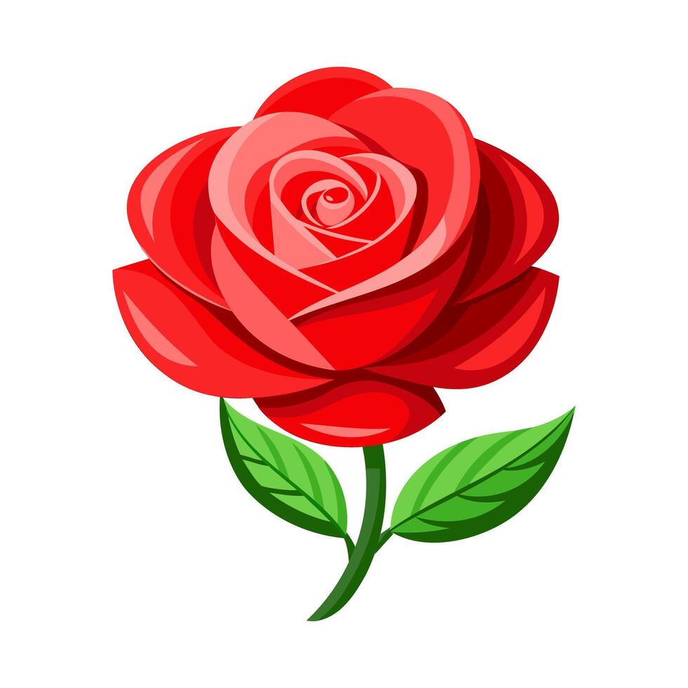 rouge Rose fleur vecteur illustration