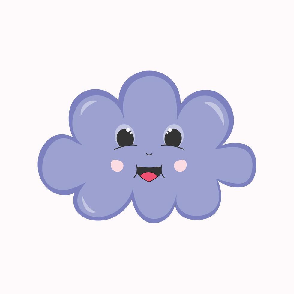 vecteur personnage - mignonne et content violet nuage