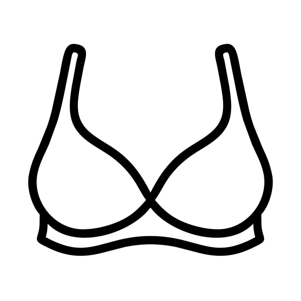 aux femmes soutien-gorge icône isolé sur blanc Contexte. lingerie boutique logo. symbole de la féminité, mode et sous-vêtement. pictogramme de tenue de plage et maillot de bain. vecteur
