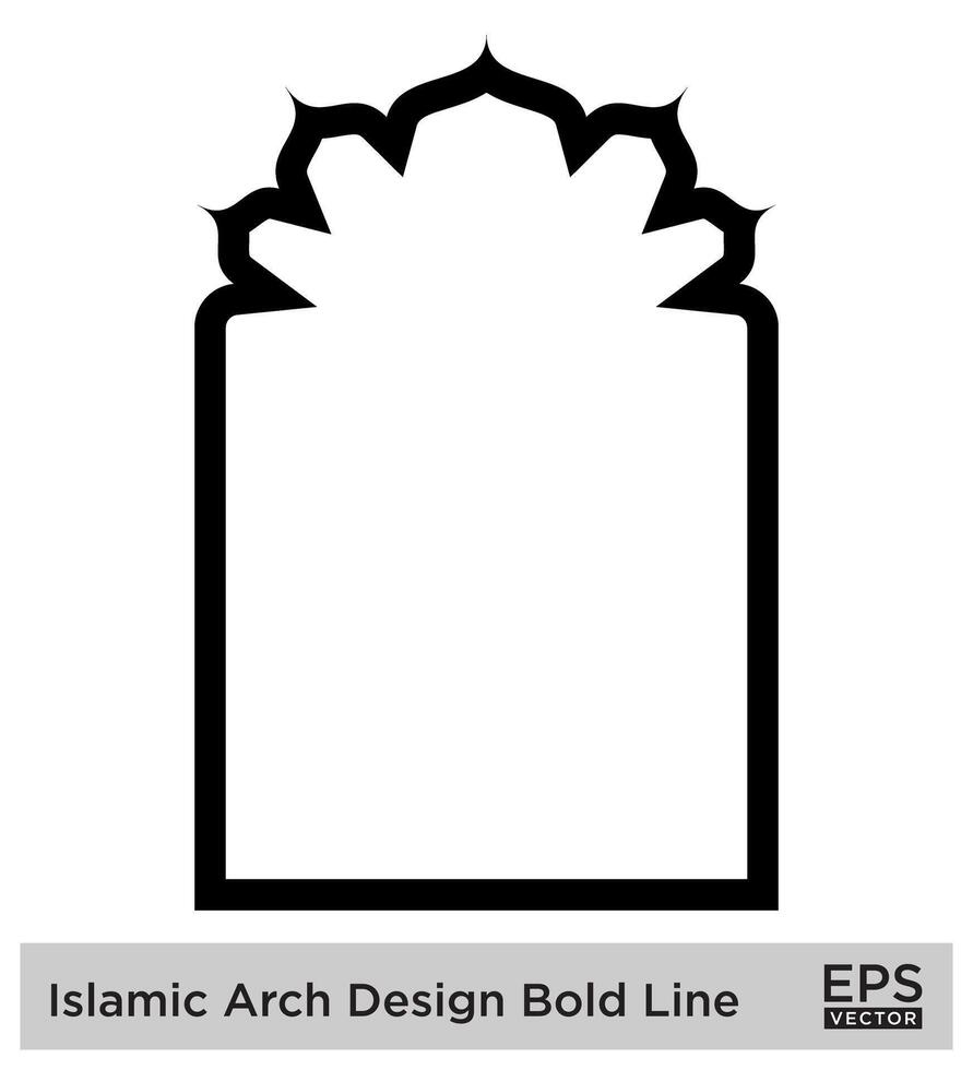 islamique cambre conception audacieux ligne contour linéaire noir accident vasculaire cérébral silhouettes conception pictogramme symbole visuel illustration vecteur