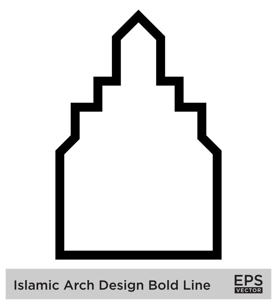 islamique cambre conception audacieux ligne contour linéaire noir accident vasculaire cérébral silhouettes conception pictogramme symbole visuel illustration vecteur