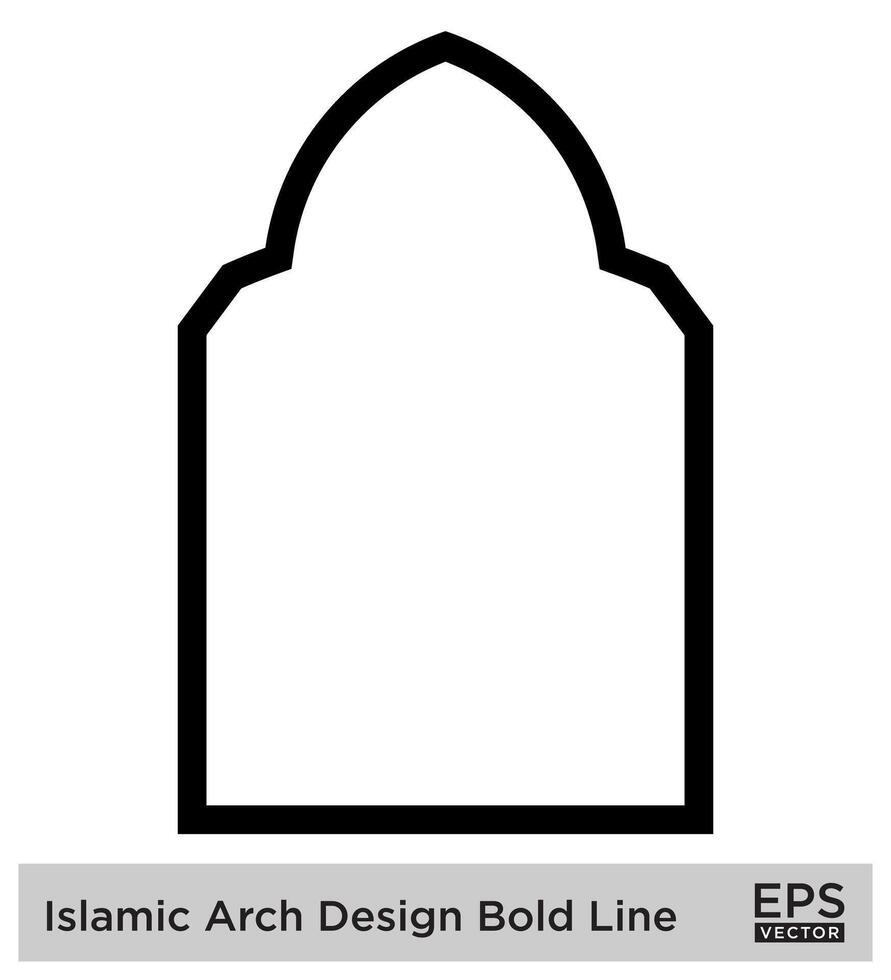 islamique cambre conception audacieux ligne contour linéaire noir accident vasculaire cérébral silhouettes conception pictogramme symbole visuel illustration vecteur