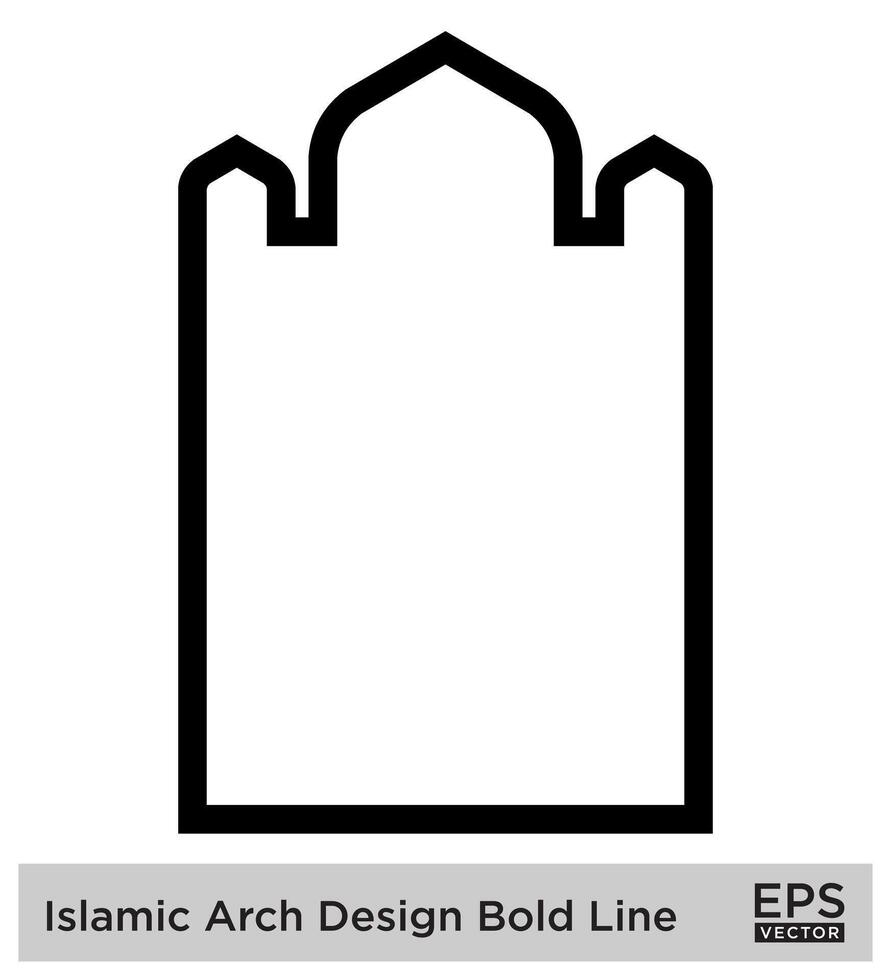 islamique cambre conception audacieux ligne contour linéaire noir accident vasculaire cérébral silhouettes conception pictogramme symbole visuel illustration vecteur