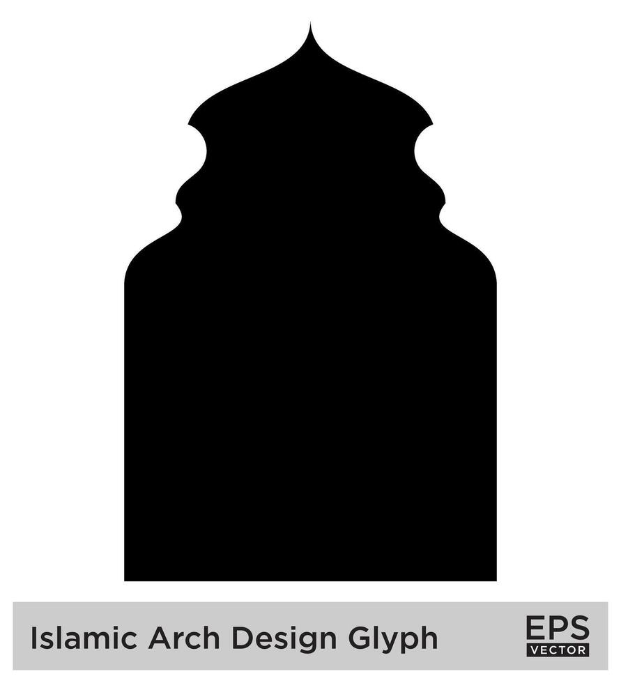 islamique cambre conception glyphe noir rempli silhouettes conception pictogramme symbole visuel illustration vecteur