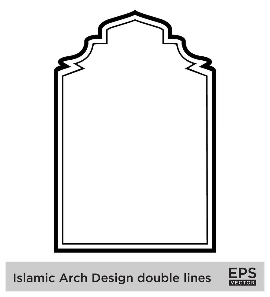 islamique cambre conception double lignes contour linéaire noir accident vasculaire cérébral silhouettes conception pictogramme symbole visuel illustration vecteur