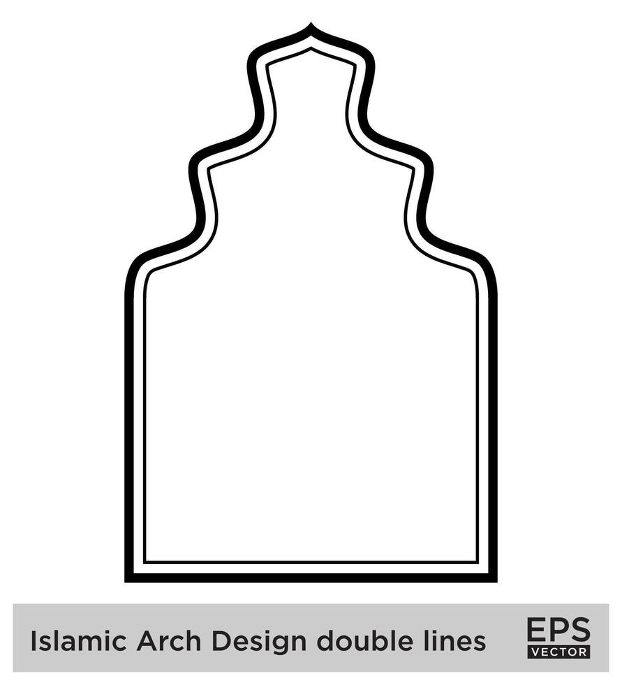 islamique cambre conception double lignes contour linéaire noir accident vasculaire cérébral silhouettes conception pictogramme symbole visuel illustration vecteur