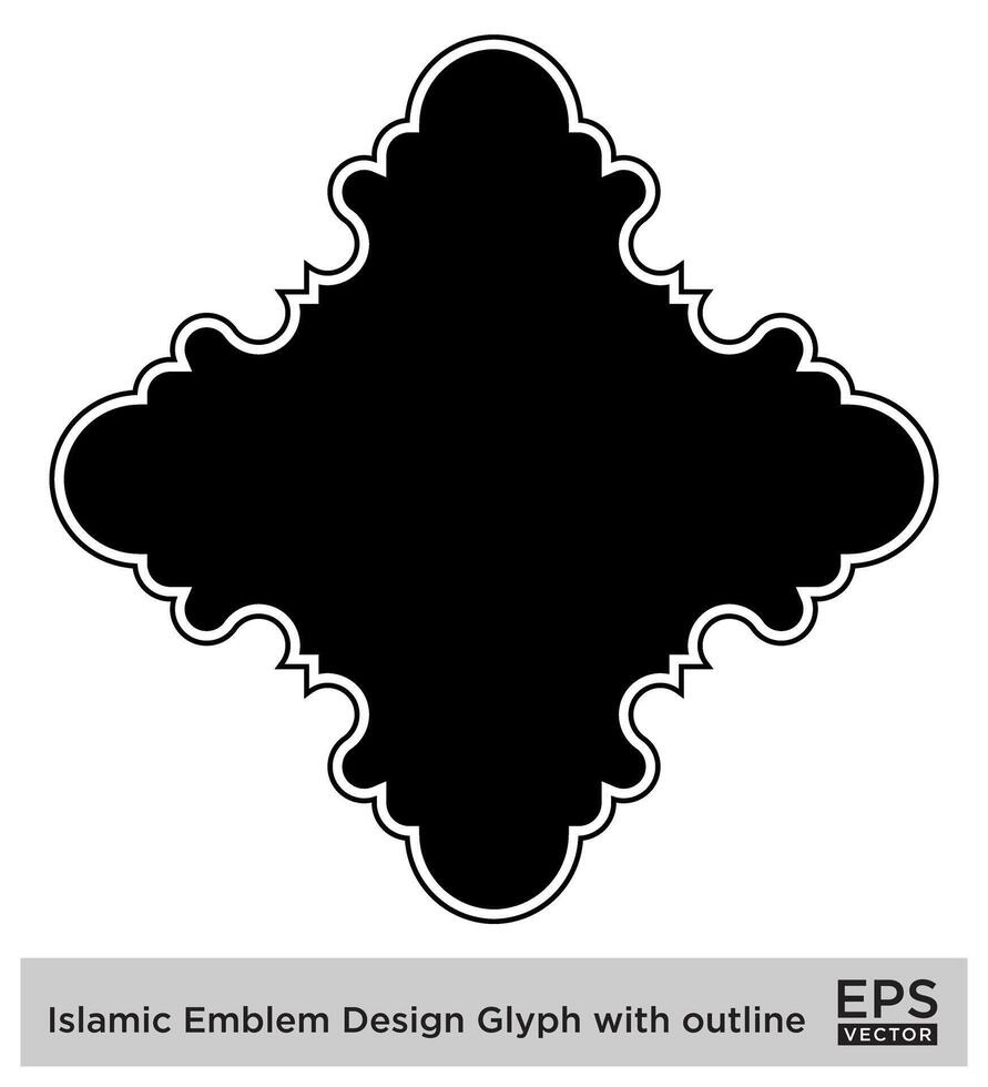 islamique déambuler conception glyphe avec contour noir rempli silhouettes conception pictogramme symbole visuel illustration vecteur