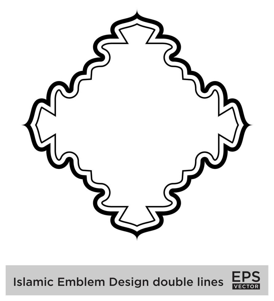 islamique déambuler conception double lignes noir accident vasculaire cérébral silhouettes conception pictogramme symbole visuel illustration vecteur