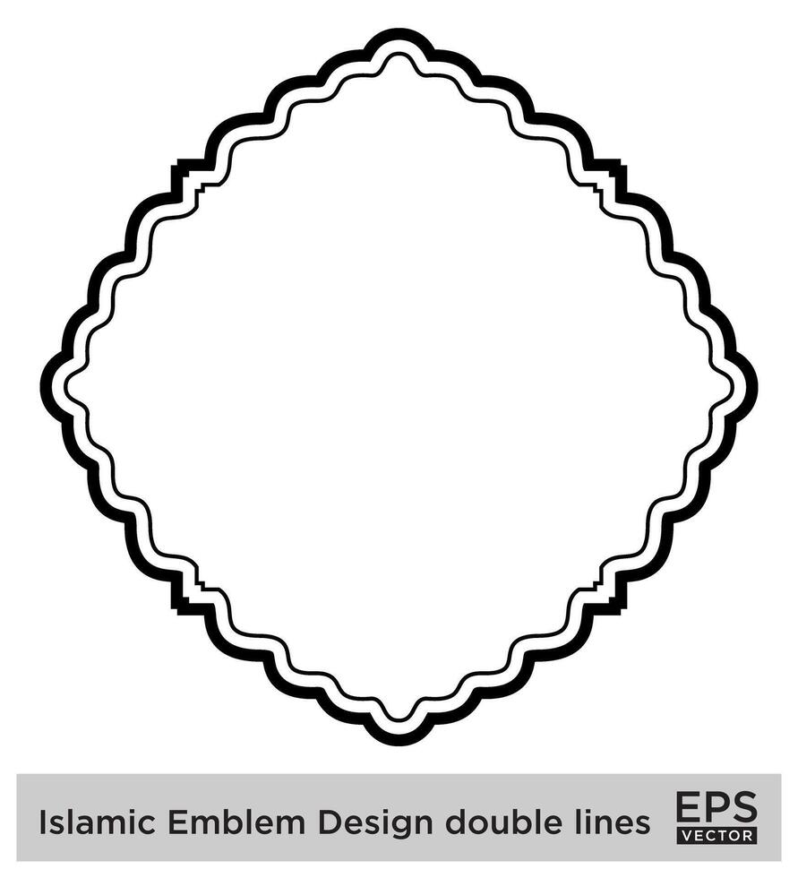 islamique déambuler conception double lignes noir accident vasculaire cérébral silhouettes conception pictogramme symbole visuel illustration vecteur