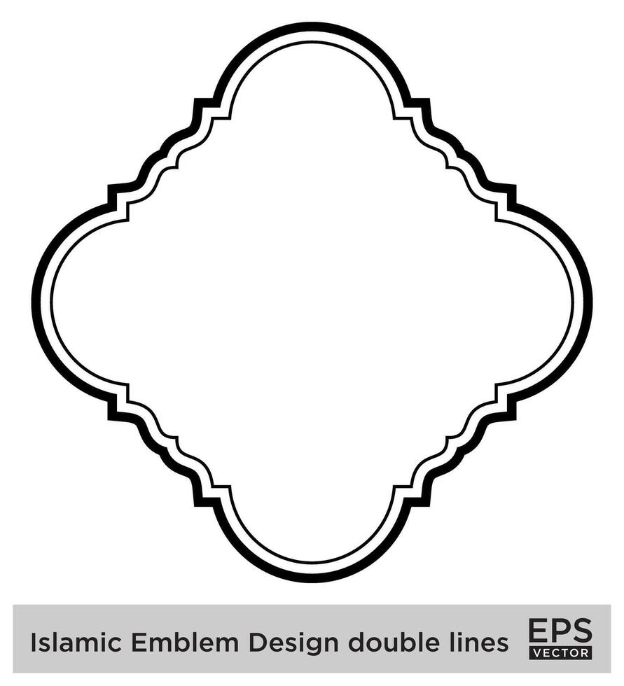 islamique déambuler conception double lignes noir accident vasculaire cérébral silhouettes conception pictogramme symbole visuel illustration vecteur