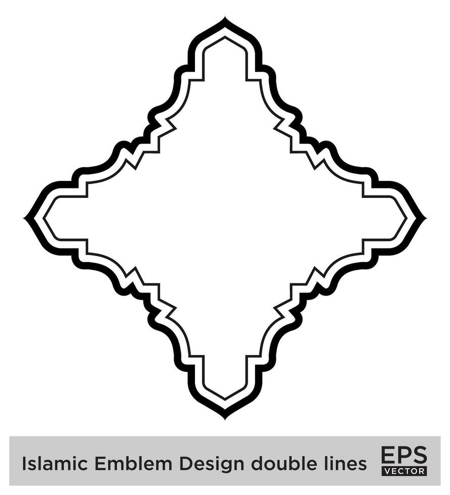 islamique déambuler conception double lignes noir accident vasculaire cérébral silhouettes conception pictogramme symbole visuel illustration vecteur