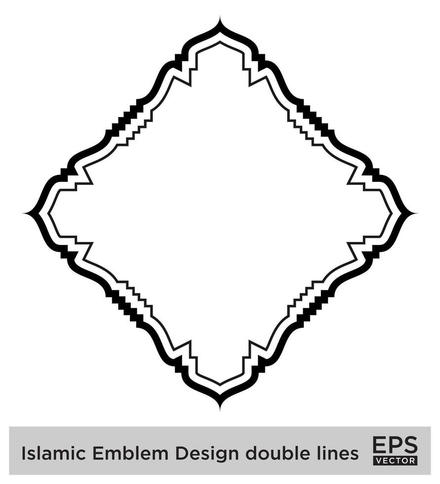 islamique déambuler conception double lignes noir accident vasculaire cérébral silhouettes conception pictogramme symbole visuel illustration vecteur