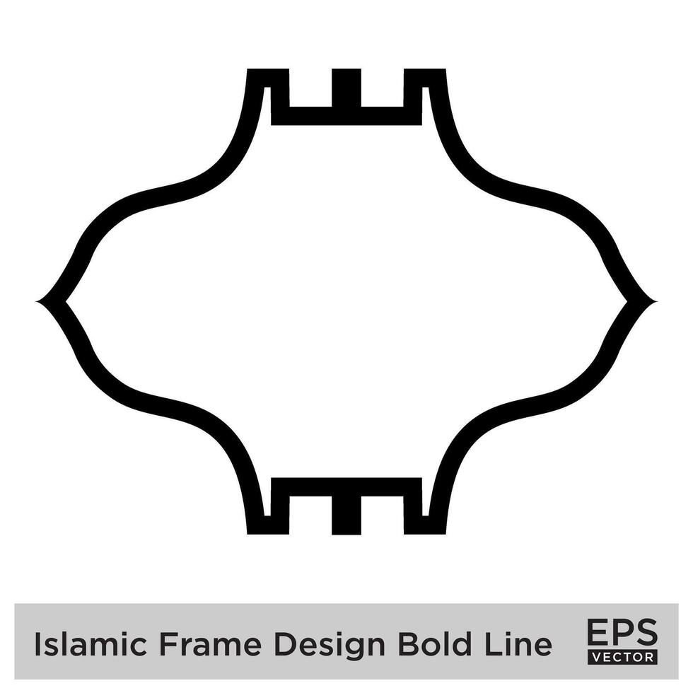 islamique Cadre conception audacieux ligne noir accident vasculaire cérébral silhouettes conception pictogramme symbole visuel illustration vecteur