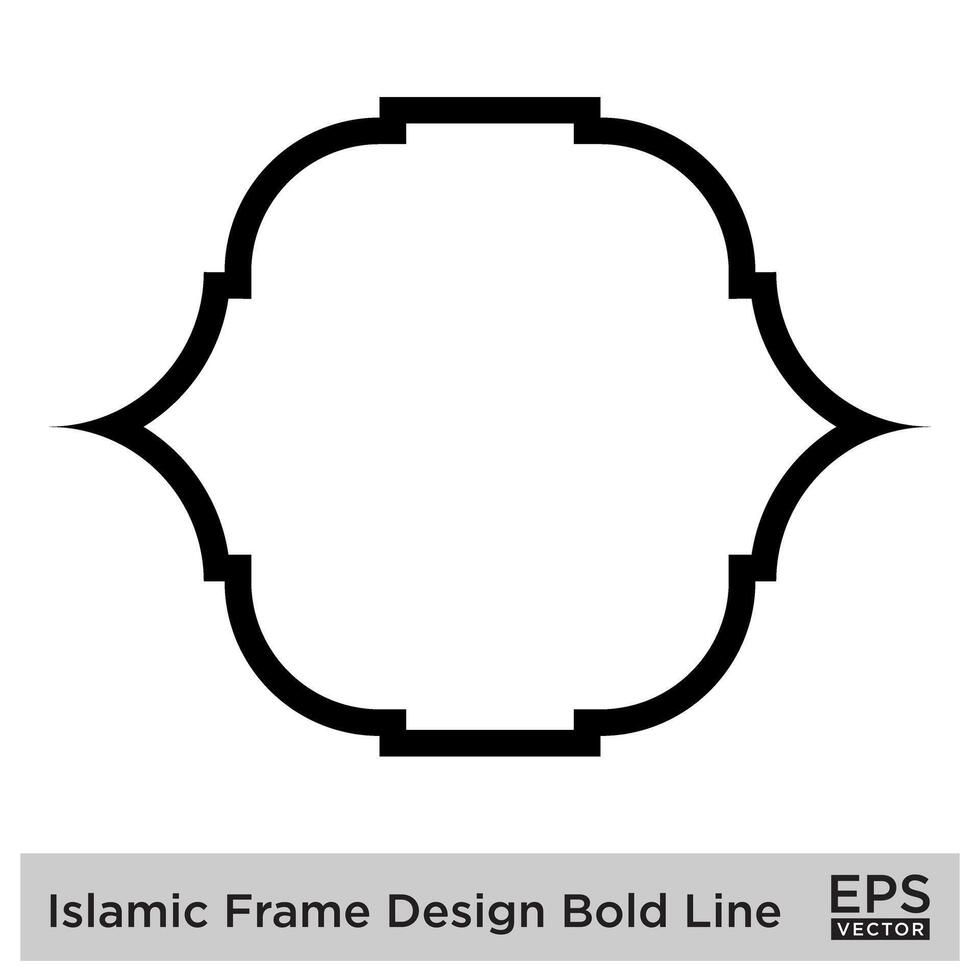 islamique Cadre conception audacieux ligne noir accident vasculaire cérébral silhouettes conception pictogramme symbole visuel illustration vecteur