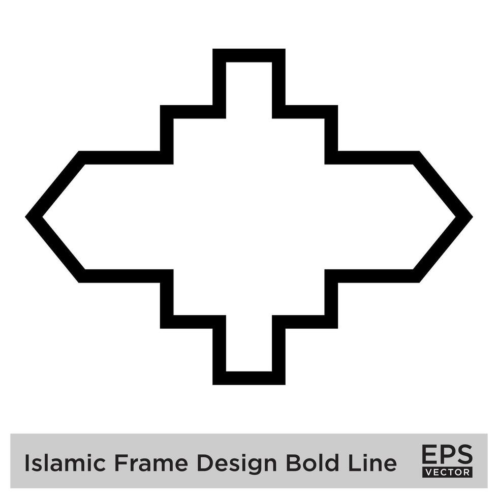 islamique Cadre conception audacieux ligne noir accident vasculaire cérébral silhouettes conception pictogramme symbole visuel illustration vecteur