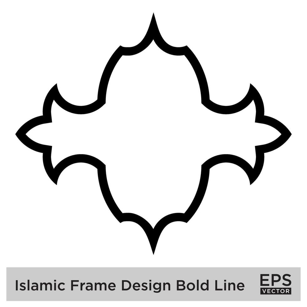 islamique Cadre conception audacieux ligne noir accident vasculaire cérébral silhouettes conception pictogramme symbole visuel illustration vecteur