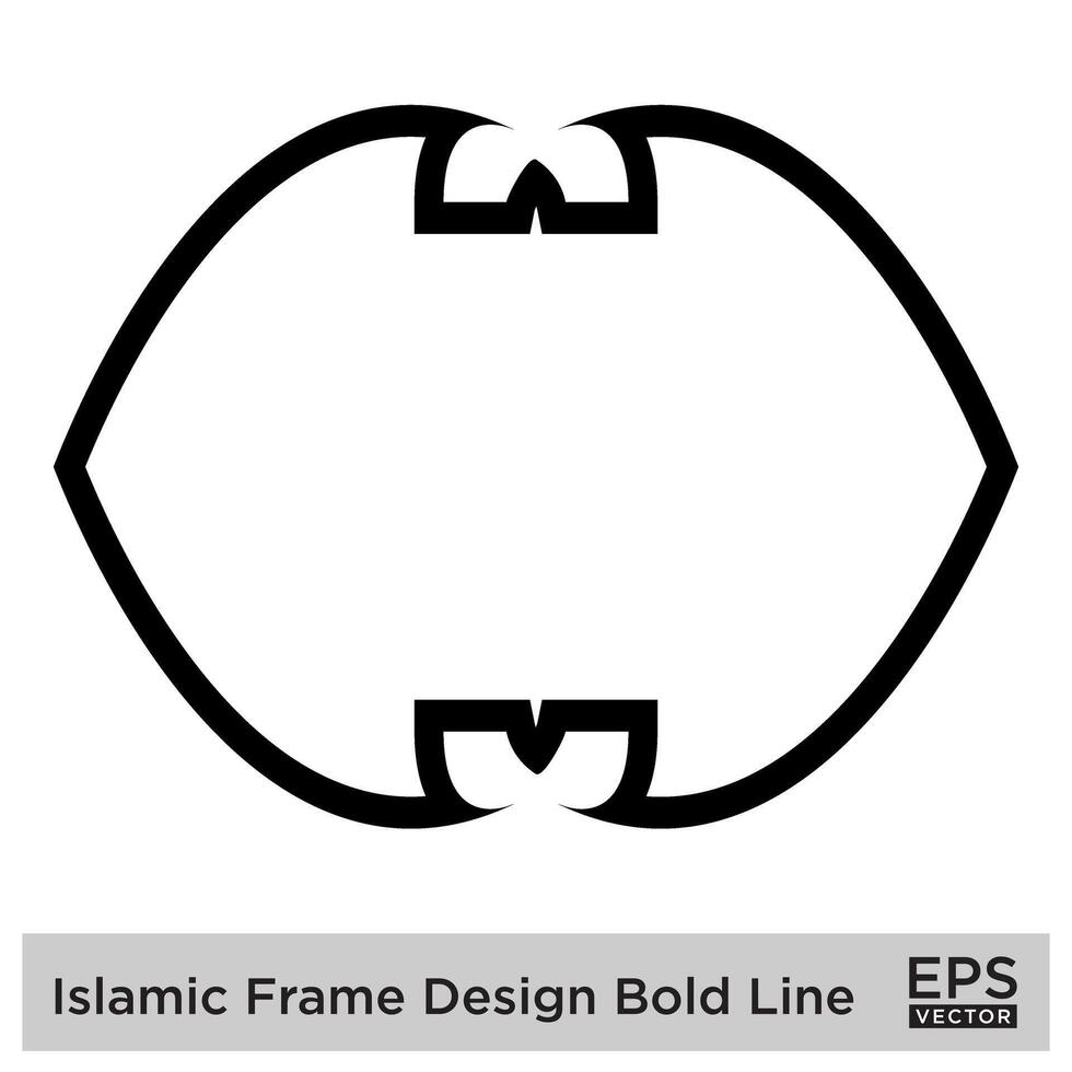 islamique Cadre conception audacieux ligne noir accident vasculaire cérébral silhouettes conception pictogramme symbole visuel illustration vecteur