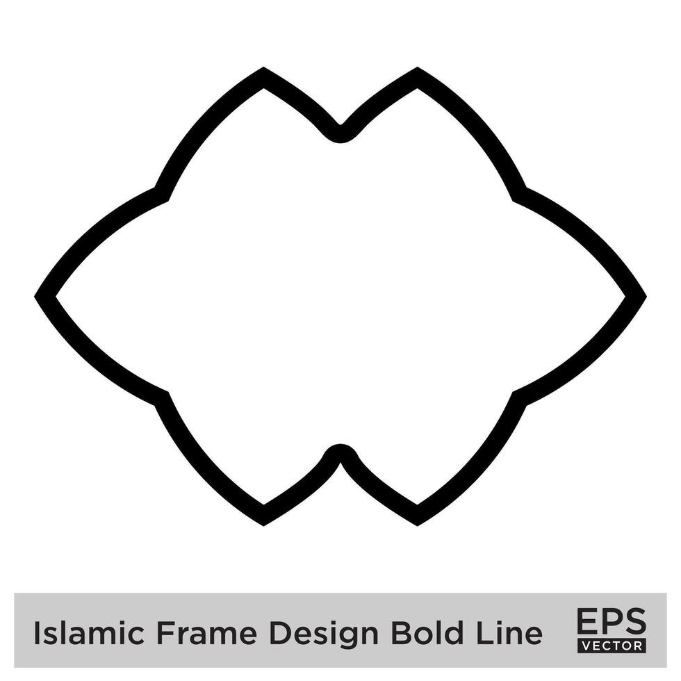 islamique Cadre conception audacieux ligne noir accident vasculaire cérébral silhouettes conception pictogramme symbole visuel illustration vecteur