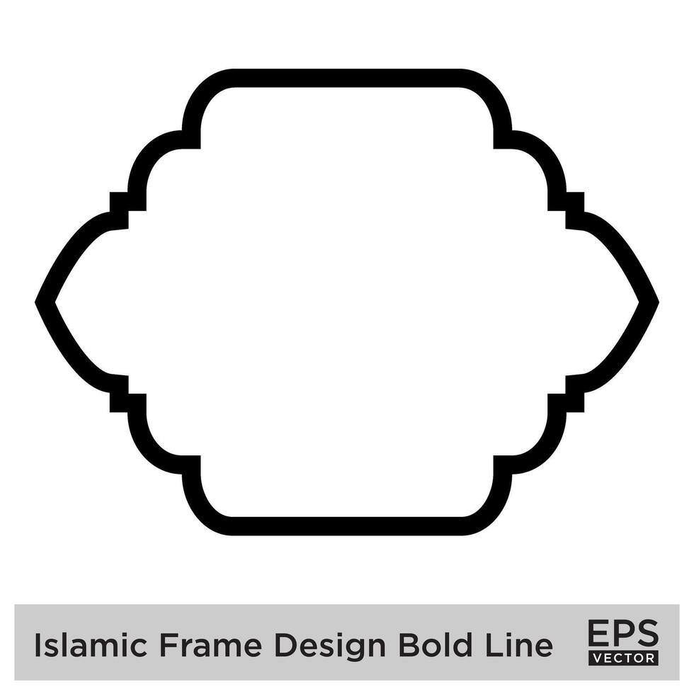 islamique Cadre conception audacieux ligne noir accident vasculaire cérébral silhouettes conception pictogramme symbole visuel illustration vecteur