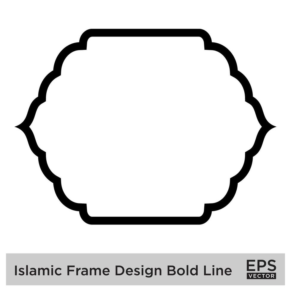 islamique Cadre conception audacieux ligne noir accident vasculaire cérébral silhouettes conception pictogramme symbole visuel illustration vecteur