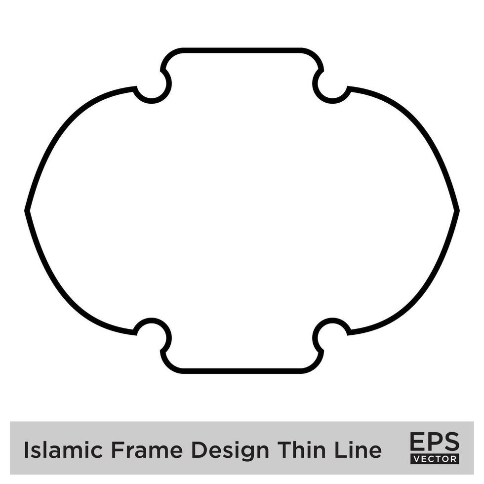 islamique Cadre conception mince ligne noir accident vasculaire cérébral silhouettes conception pictogramme symbole visuel illustration vecteur