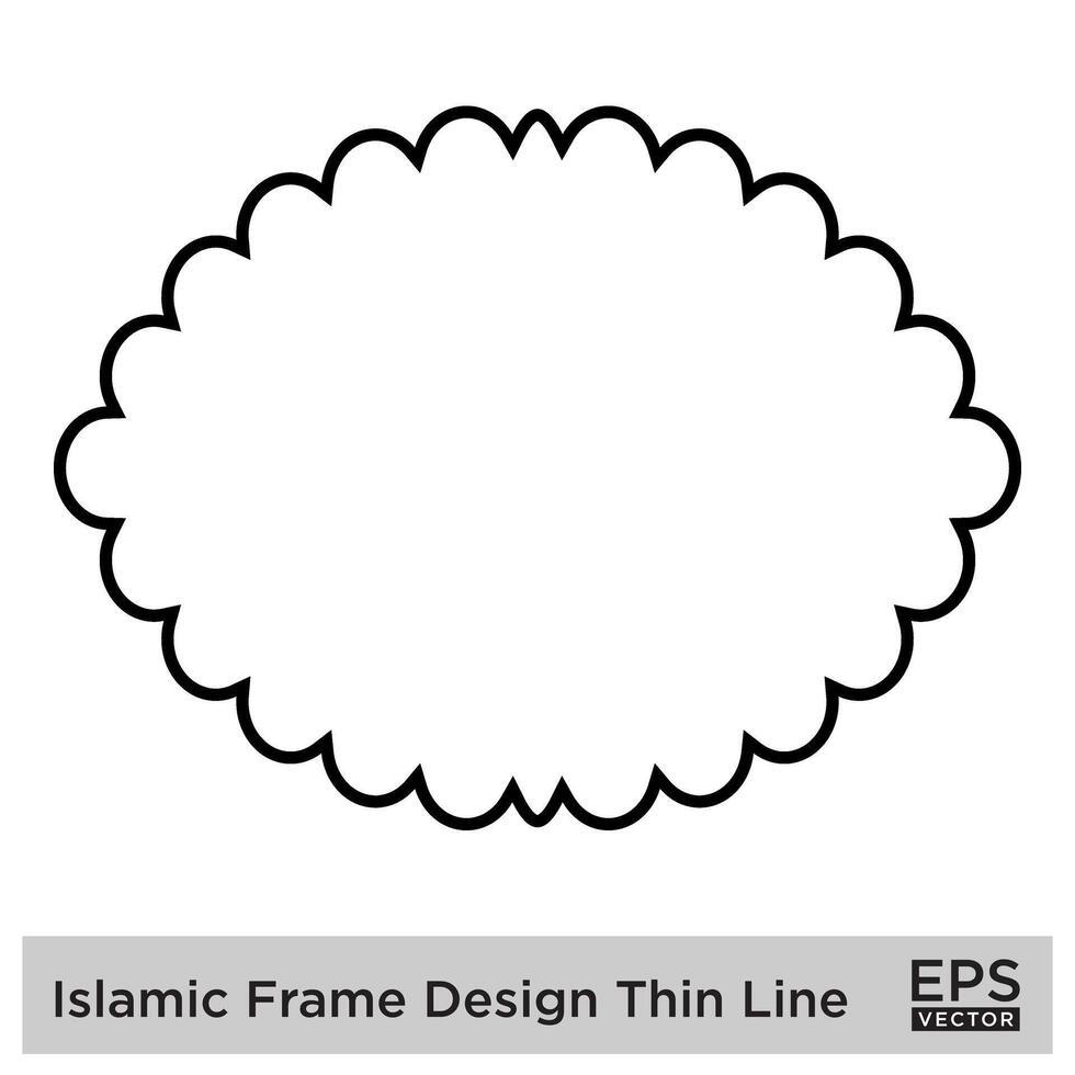 islamique Cadre conception mince ligne noir accident vasculaire cérébral silhouettes conception pictogramme symbole visuel illustration vecteur