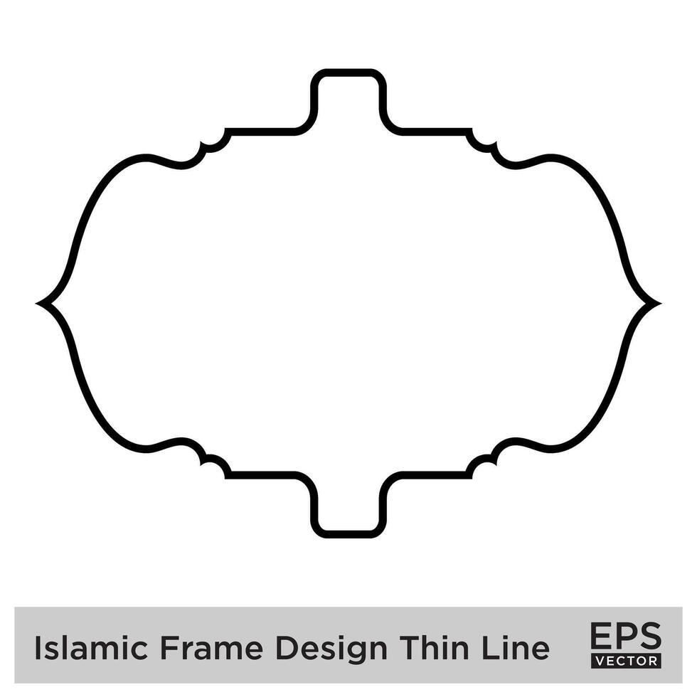 islamique Cadre conception mince ligne noir accident vasculaire cérébral silhouettes conception pictogramme symbole visuel illustration vecteur