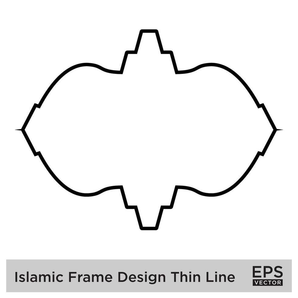 islamique Cadre conception mince ligne noir accident vasculaire cérébral silhouettes conception pictogramme symbole visuel illustration vecteur