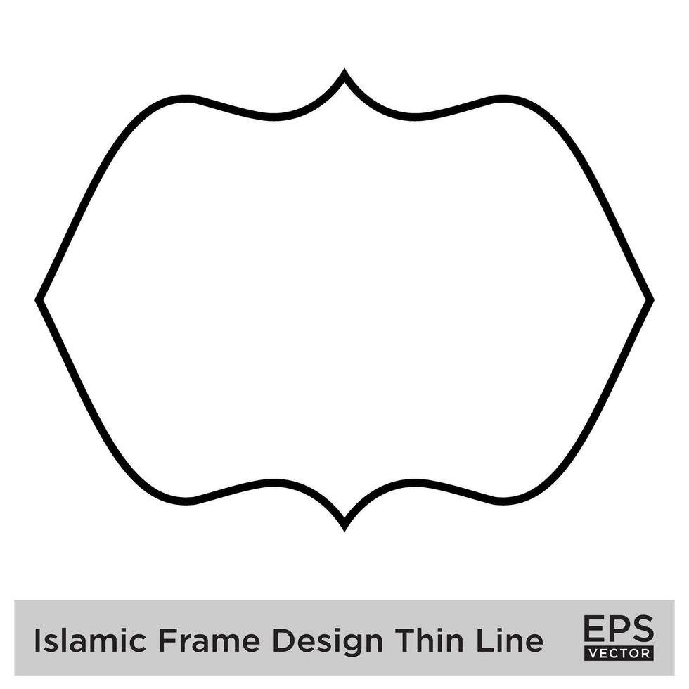 islamique Cadre conception audacieux ligne noir accident vasculaire cérébral silhouettes conception pictogramme symbole visuel illustration vecteur