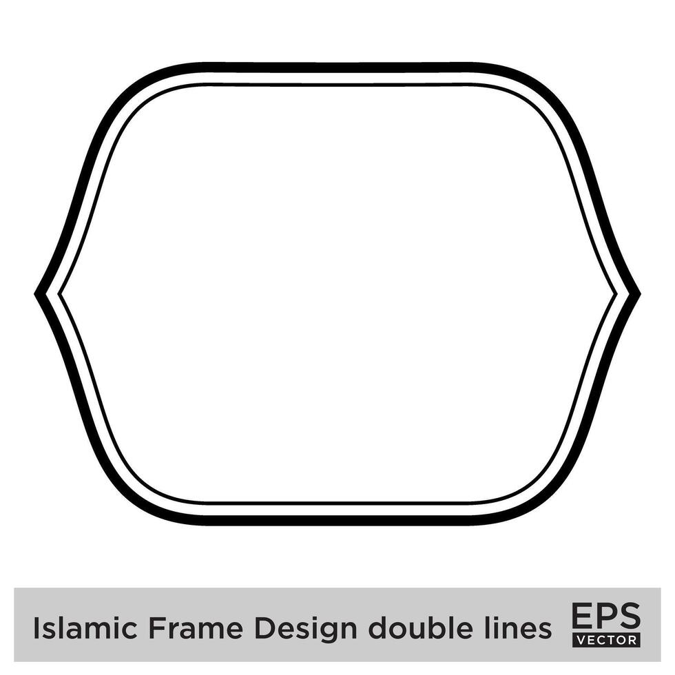 islamique Cadre conception double lignes noir accident vasculaire cérébral silhouettes conception pictogramme symbole visuel illustration vecteur