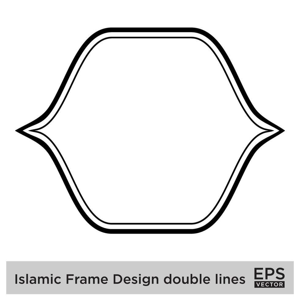 islamique Cadre conception double lignes noir accident vasculaire cérébral silhouettes conception pictogramme symbole visuel illustration vecteur