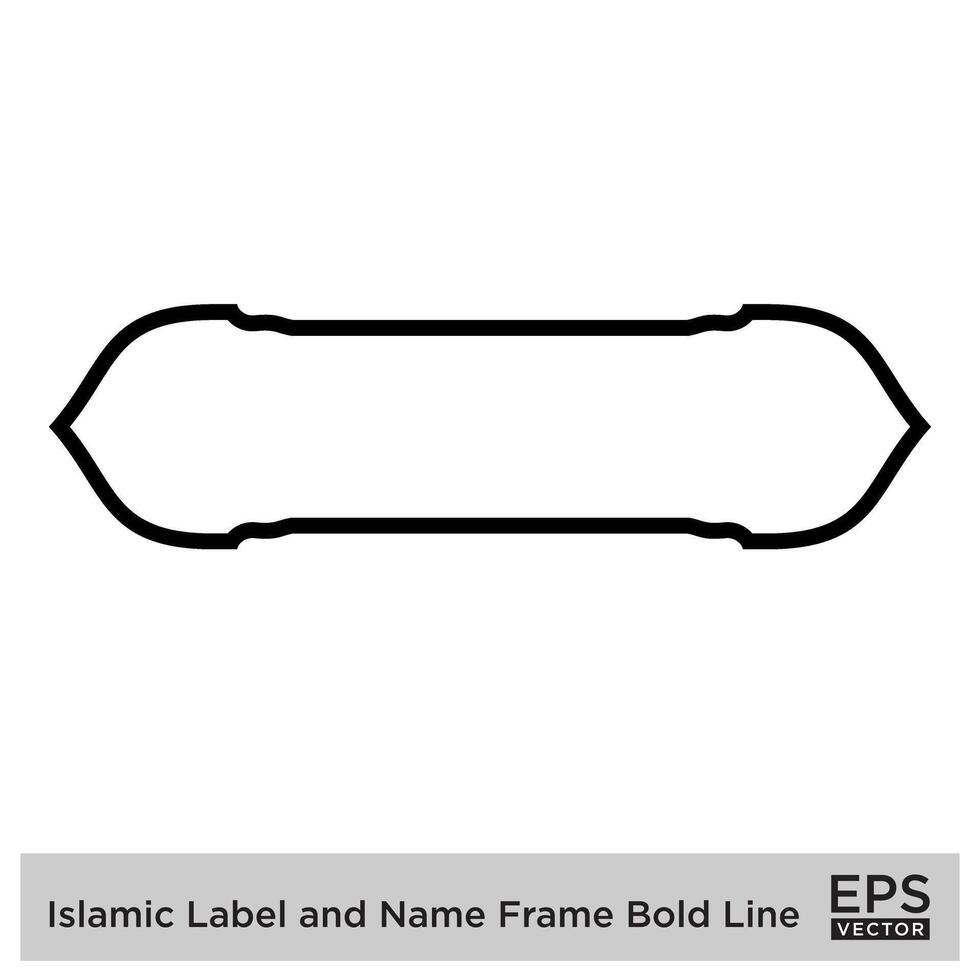 islamique étiquette et Nom Cadre audacieux ligne contour linéaire noir accident vasculaire cérébral silhouettes conception pictogramme symbole visuel illustration vecteur